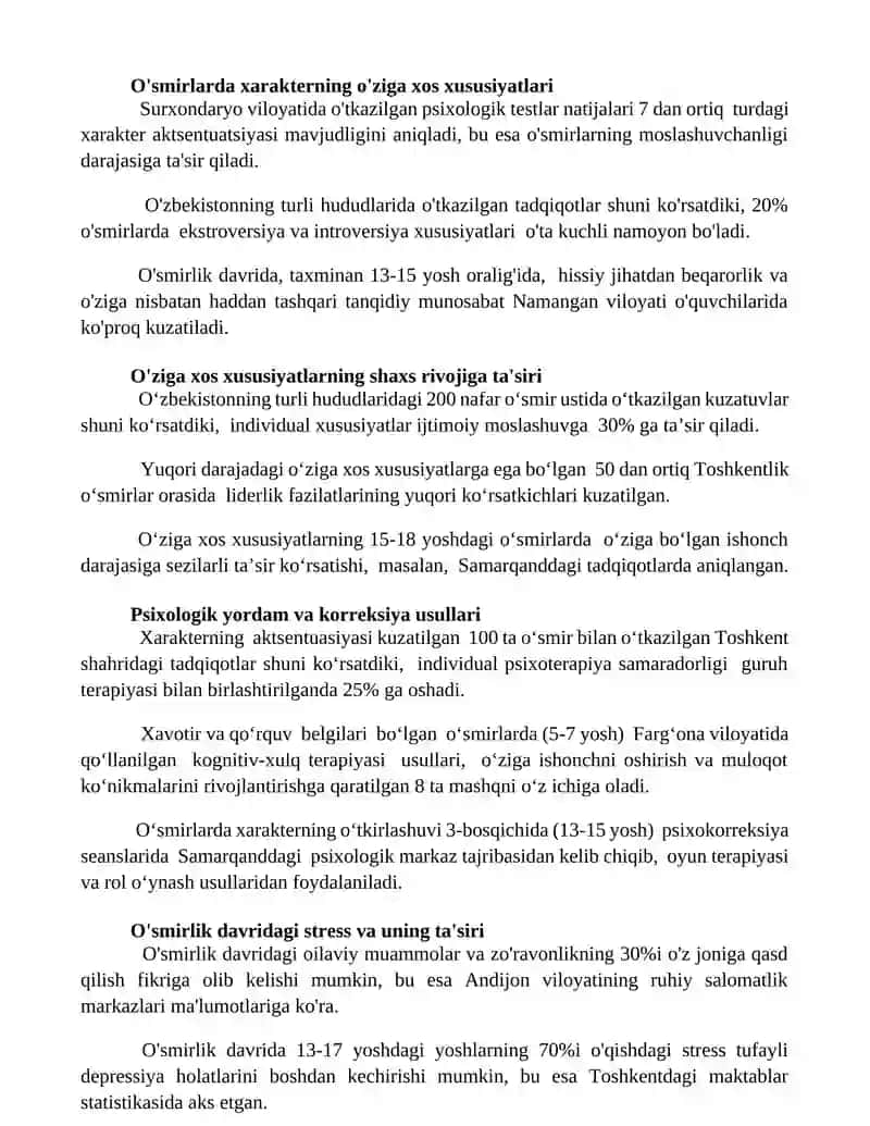 O‘smirlardagi xarakter aktenstuatsiyasining psixologik xususiyatlari 2