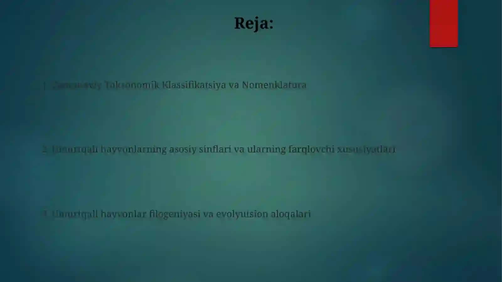 Suvo'tlarining zamonaviy sistematik bo'limlari va kategoriyalari 2
