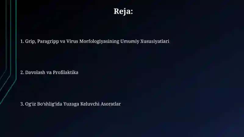 GRIP PARAGRIP QIZAMIQ MARFOLOGIYASI OG'IZ BOSHLIG'IDAGI ASORATLAR 2