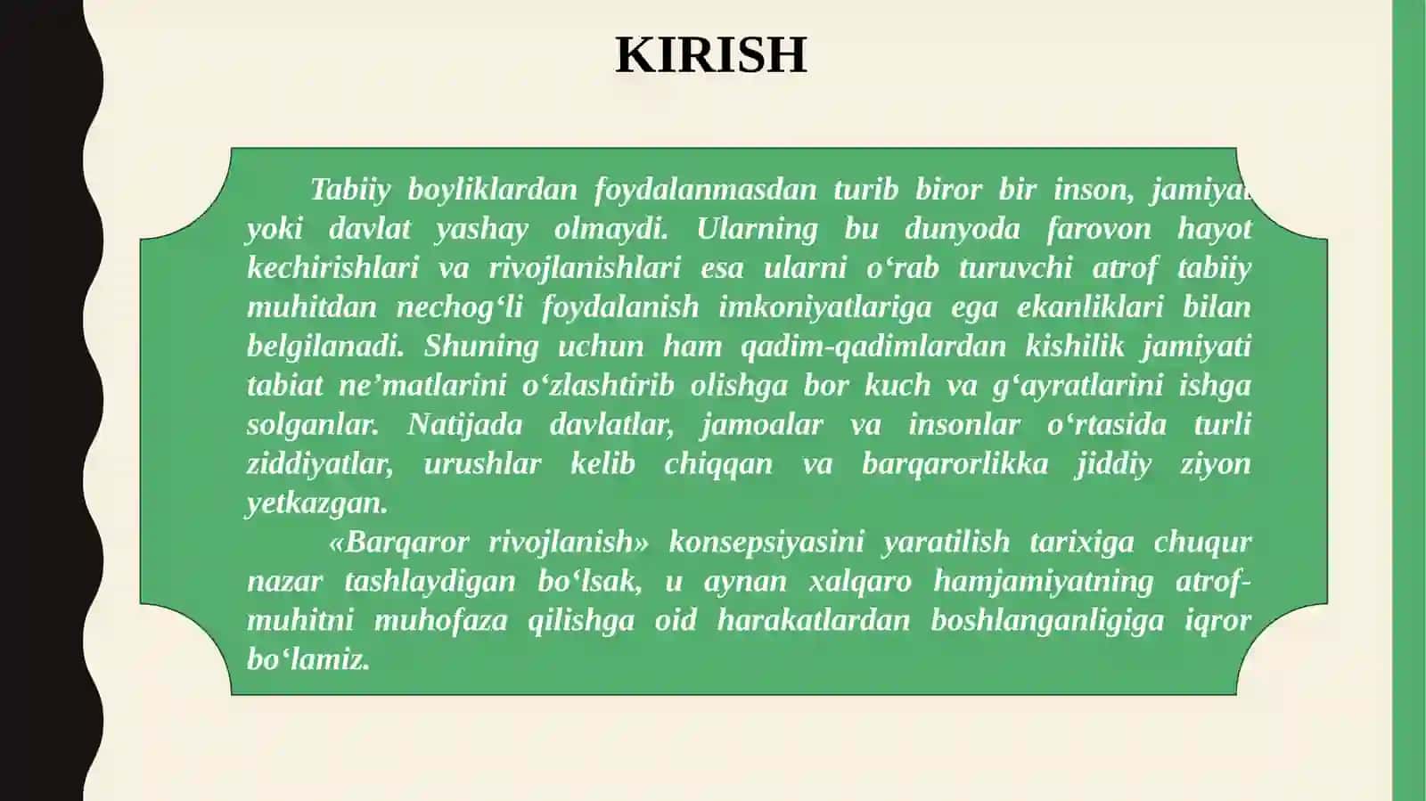 Barqaror rivojlanishning iqtisodiy imperativlari 2
