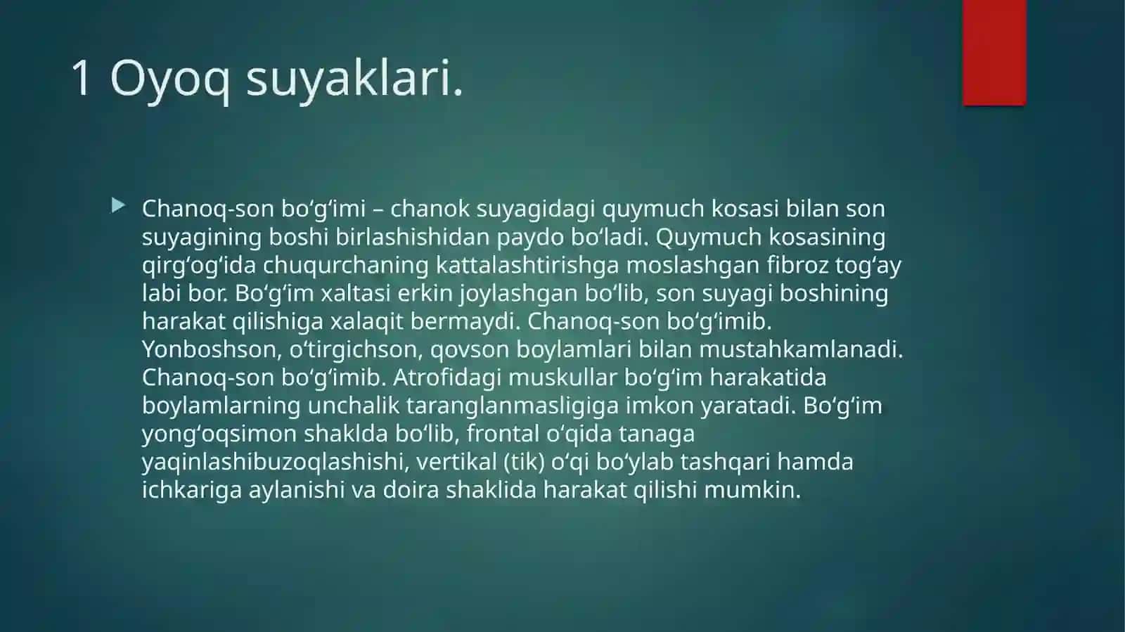 Chanoq va oyoq suyaklarining yoshga nisbatan hususiyatlari 2