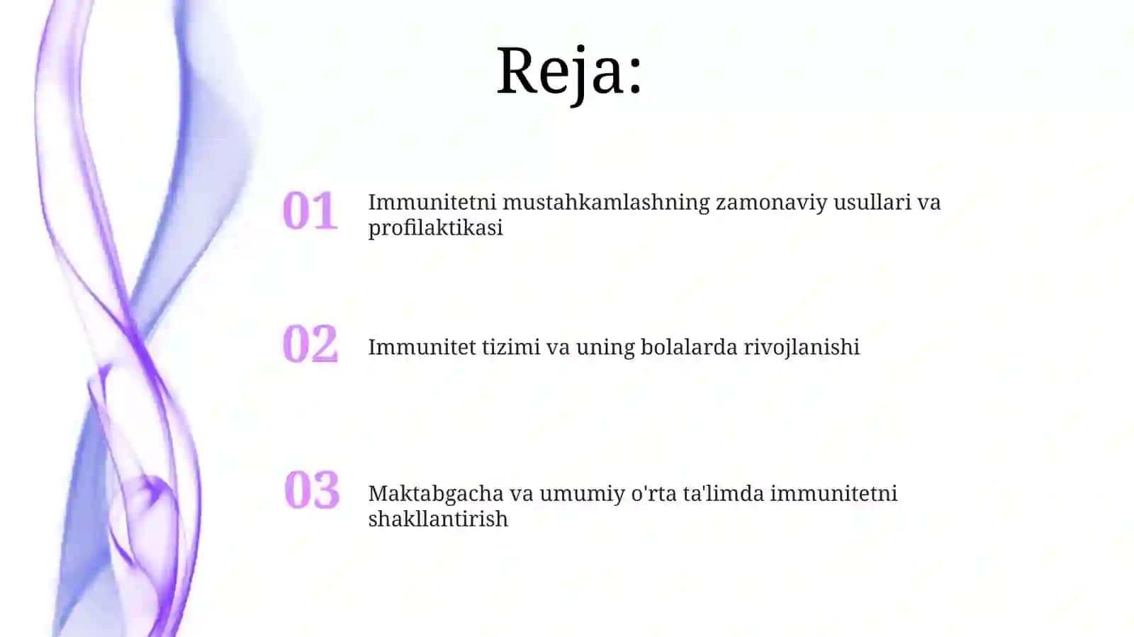 Immunalogiya va uzoq muddatli bolalarda maktabgacha va umumiy o'rta ta'limni 2