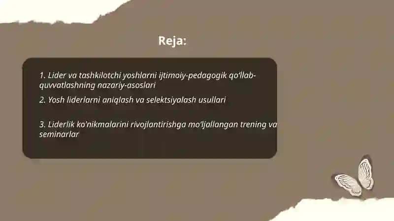 Lider va tashkilotchi yoshlarni ijtmoiy pedagogik qoʻllab quvvatlash 2