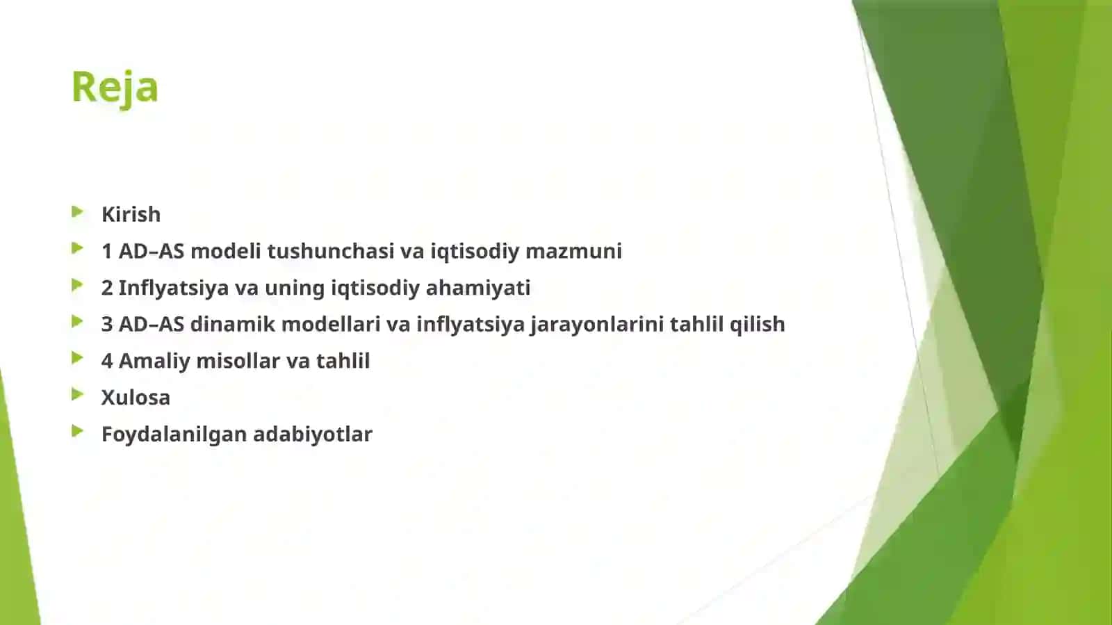 AD-AS DINAMIK MODELLARI INFLYATSIYA JARAYONLARINI TAHLIL QILISH VOSITASI SIFATIDA 2