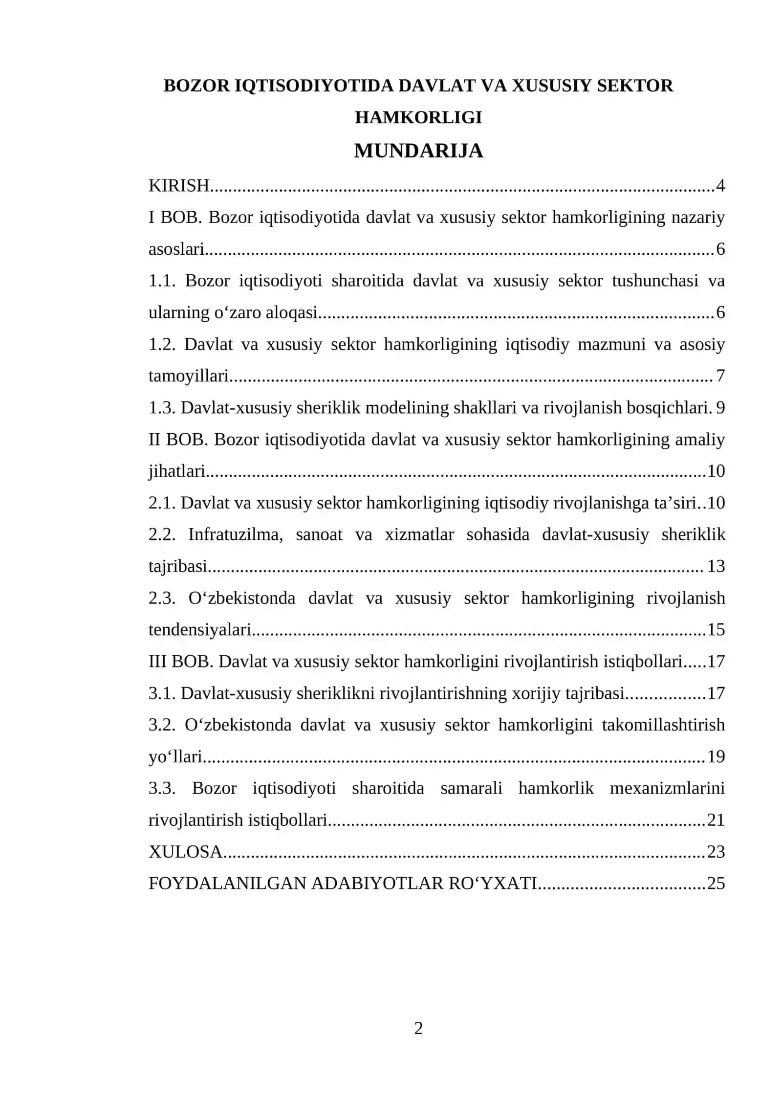 Bozor iqtisodiyotida davlat va xususiy sektor hamkorligi 2