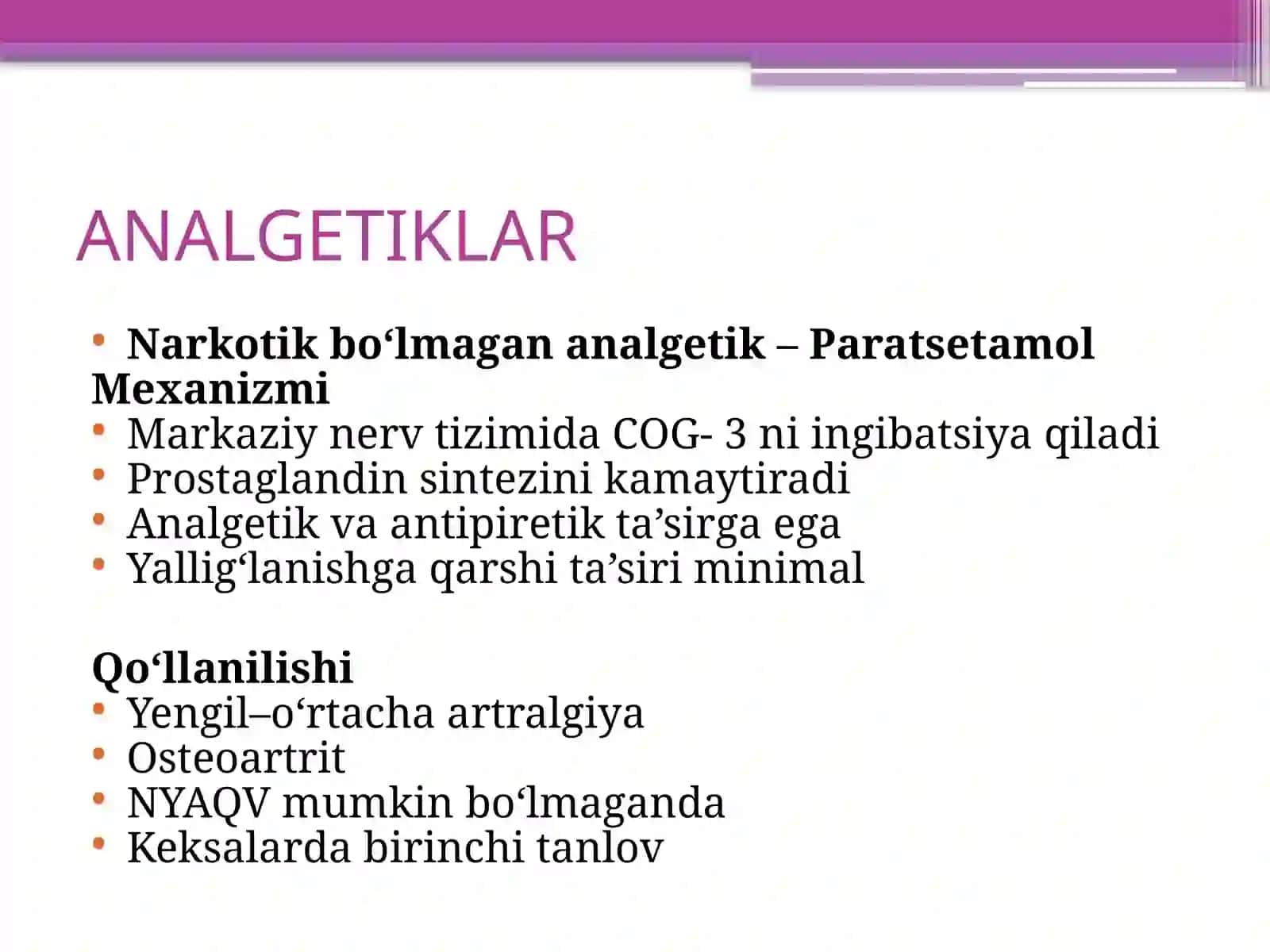 Artrit, artralgiya va belda og'riq sindromlarida dori vositalarini ratsional qo'llashga klinik-farma 2