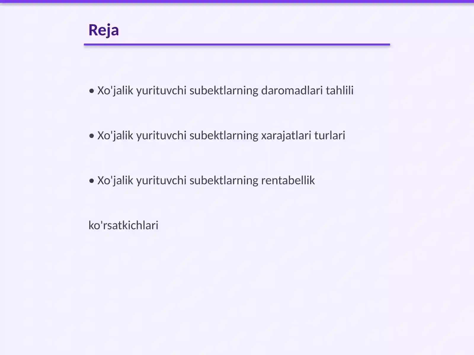 Xo'jalik Yurituvchi subektlarning xarajatlari foydasi va rentabelligi 2