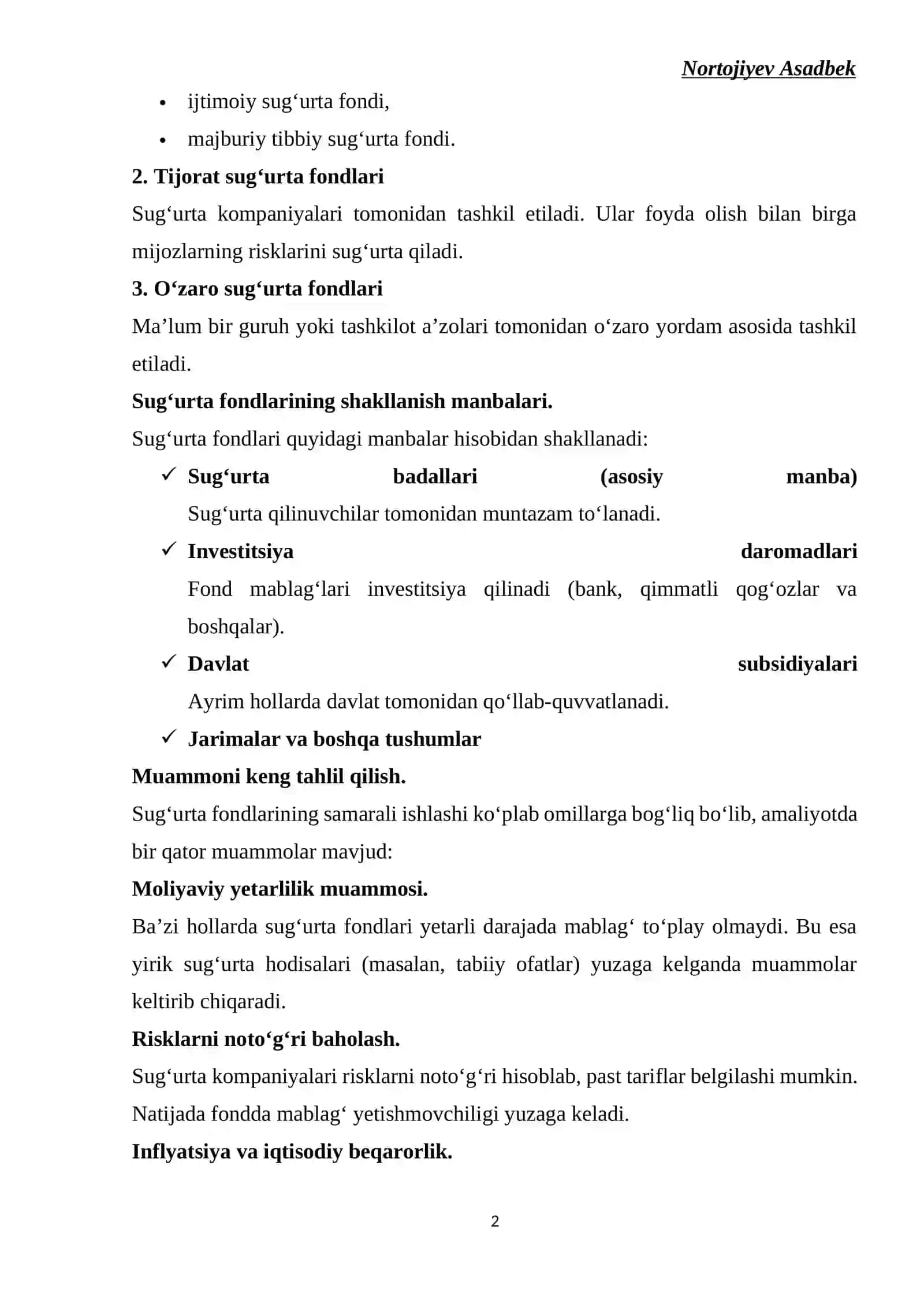 SUG'URTA FONDLARINING TASHKIL ETISH VA ULAMING SHAKLLANISHI 2