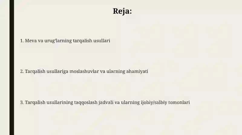Meva va urugʻlarning tarqalish usullari 2