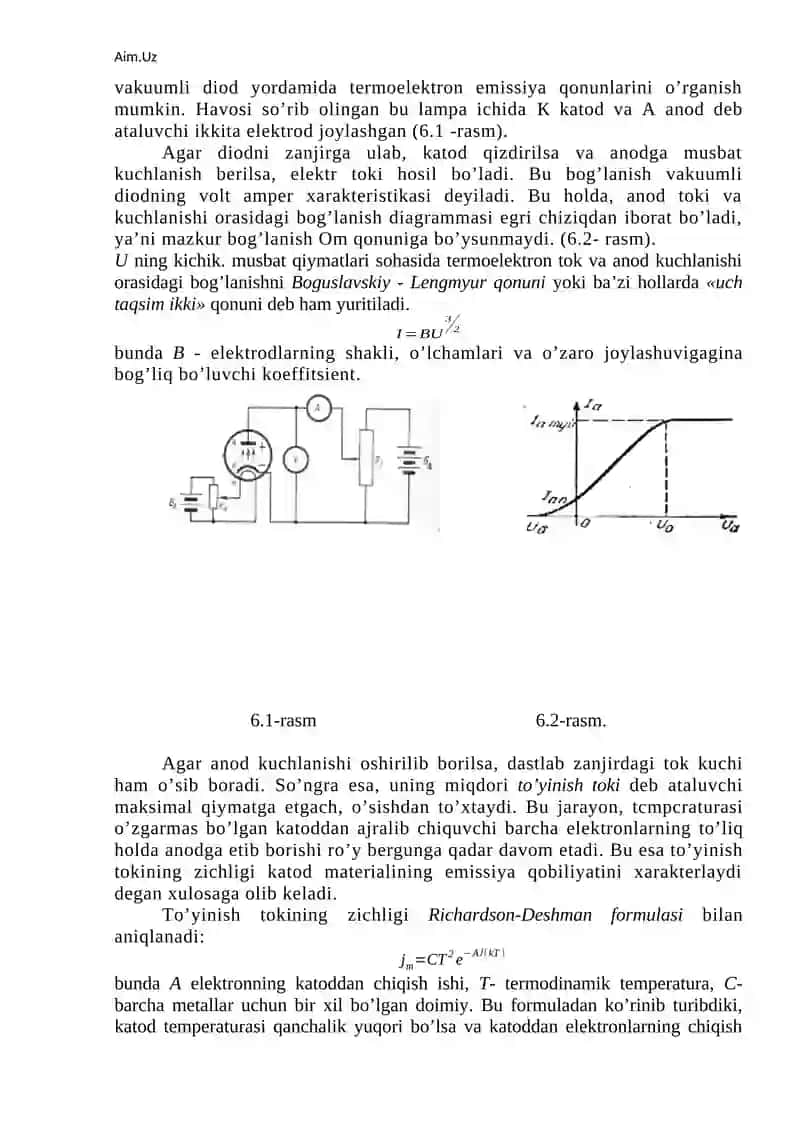 Elektronning metalldan chiqish ishi 2