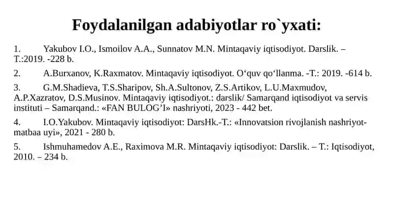 Mintаqаlаrningtаshqiiqtisоdiyаlоqаlаrivаekspоrtniko’pаytirishyo‘llаri 2