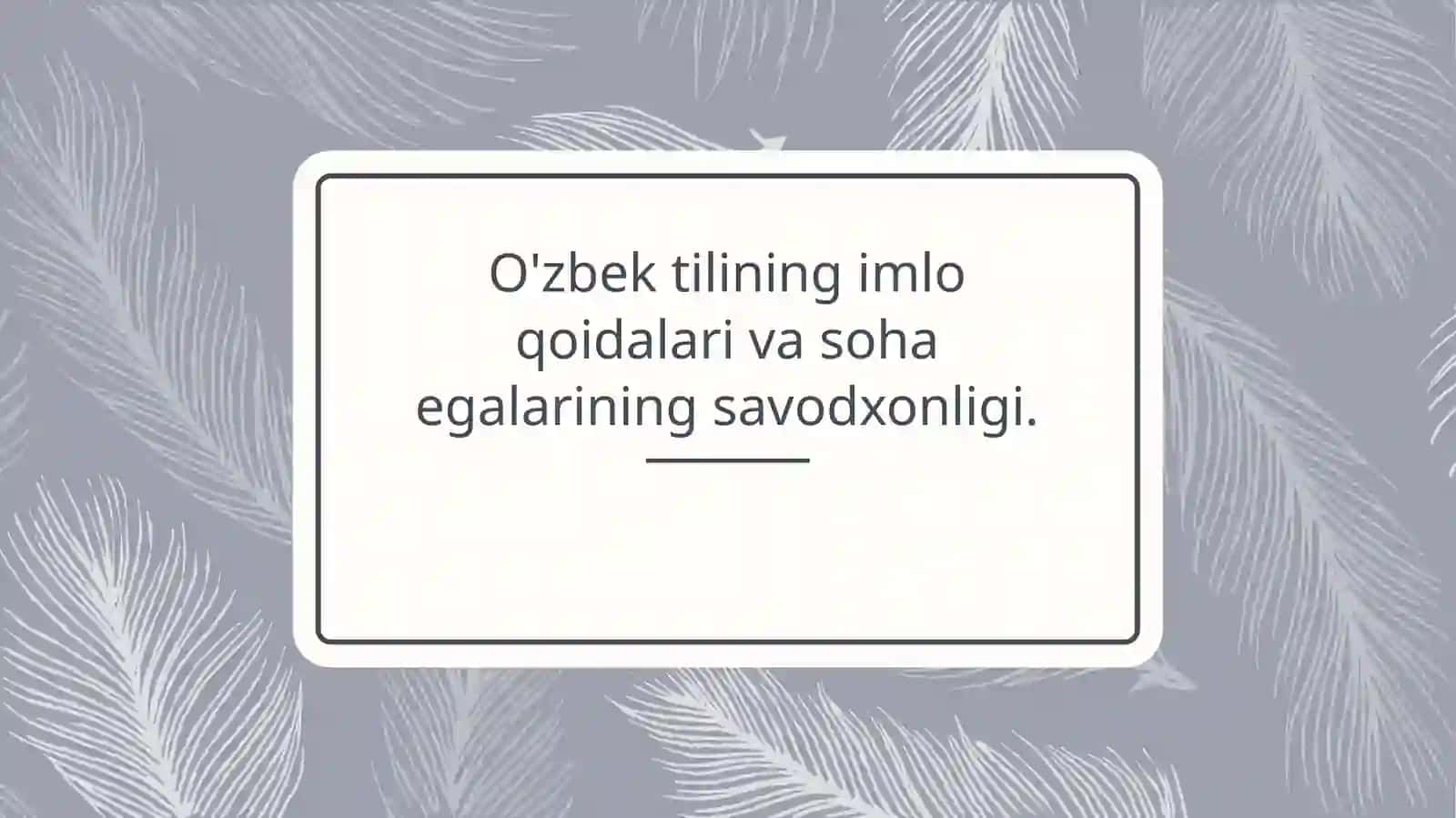 O'zbek tilining sohada qo'llanilishi fanidan tayyorlagan MUSTAQIL ISHI 2