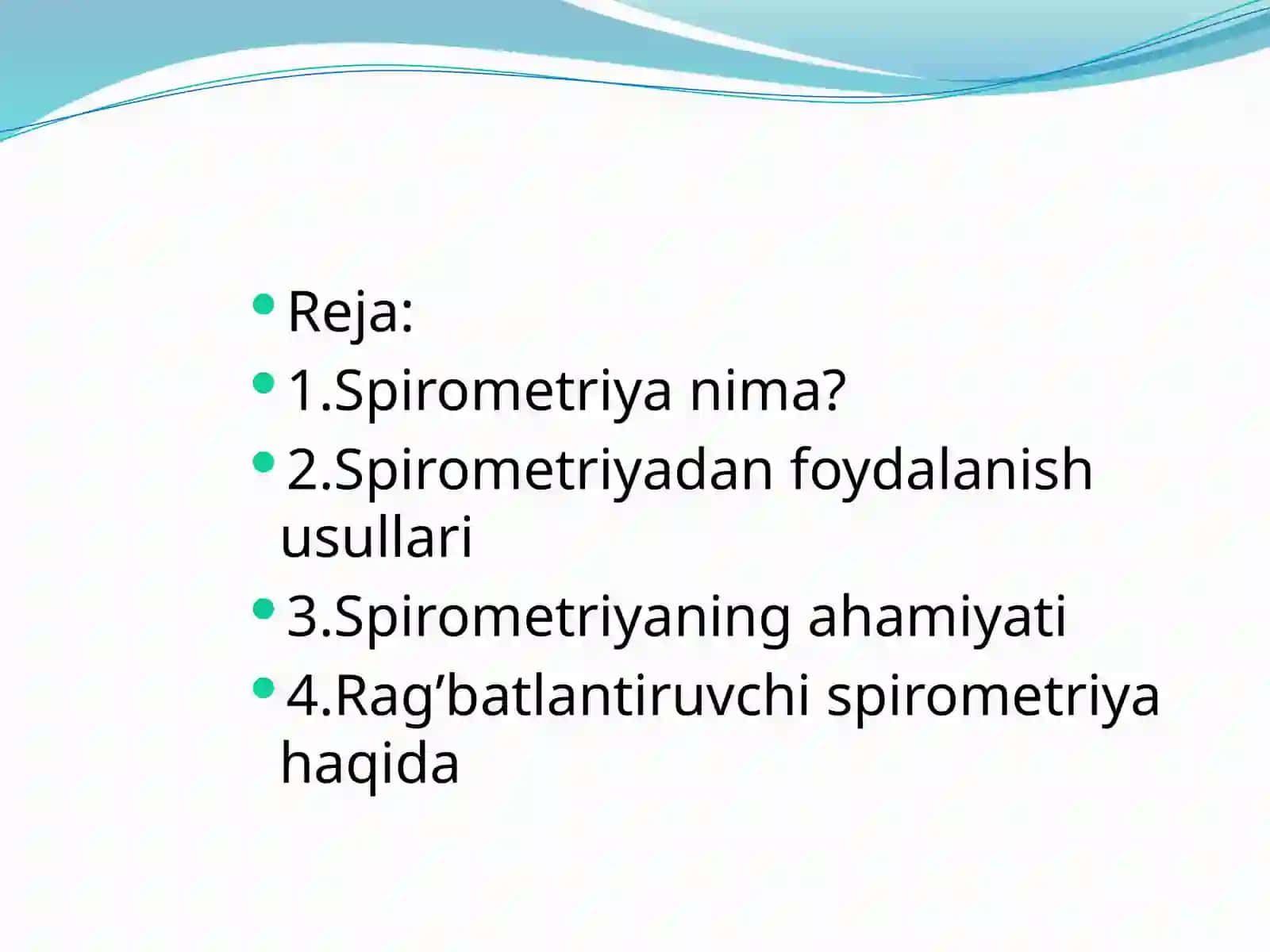 Spirometriya o’lchash usuli haqida 2