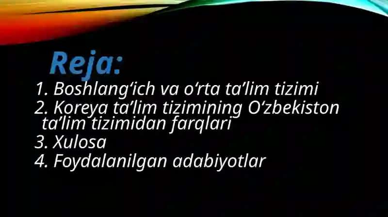 Koreya ta’lim tizimining O‘zbekiston ta’lim tizimidan farqlari 2