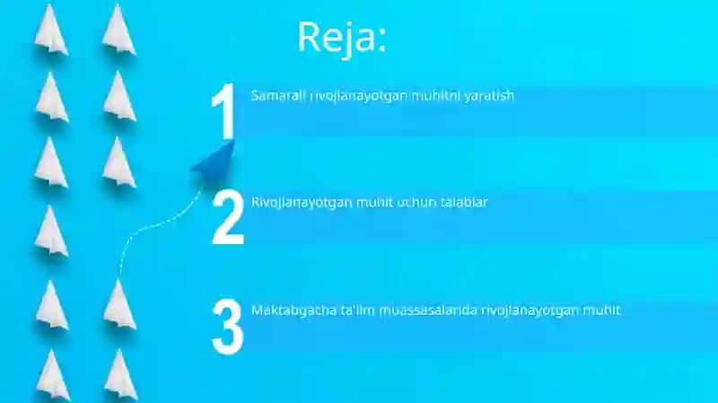 Maktabgacha talim tashkilotlarida rivojlanturuvchi muhit va unga qòyiladigan talablar 2