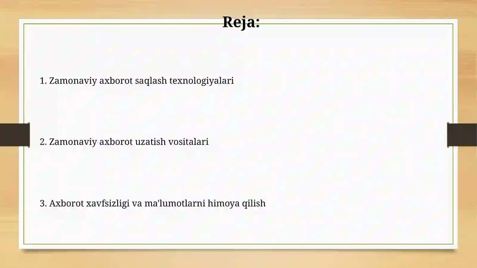 Zamonaviy axborot uzatish va saqlash vositalari 2