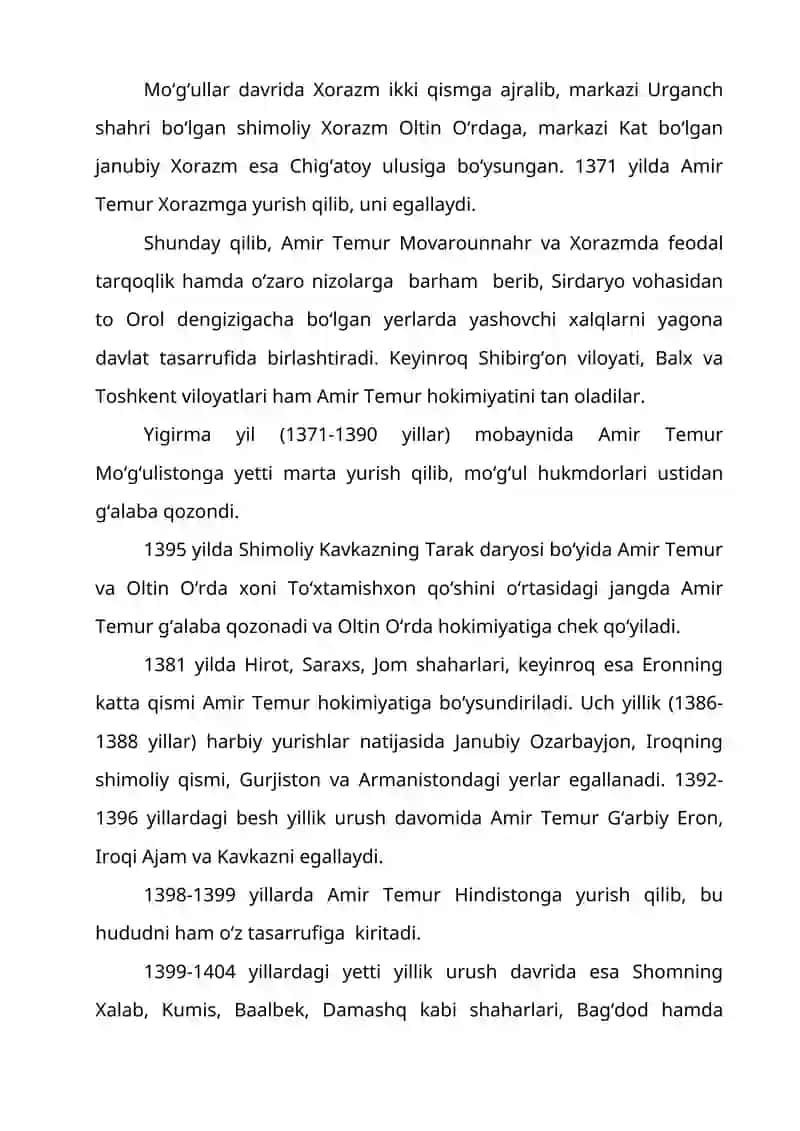 Amir Temur va temuriylar davlati tarixiy geografiyasi 2