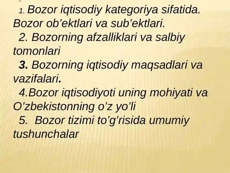Bozor va uning vazifalari 2
