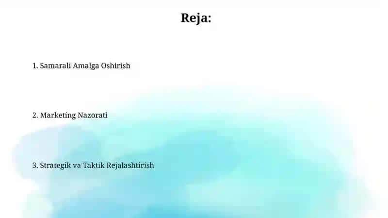 Strategik va Taktik Rejalashtirish 2