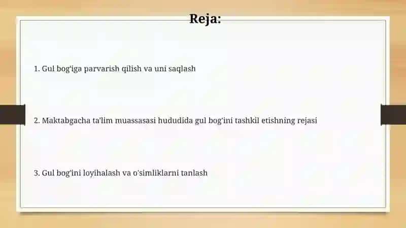 Gul bog'i va oʻsimliklarni tanlash 2