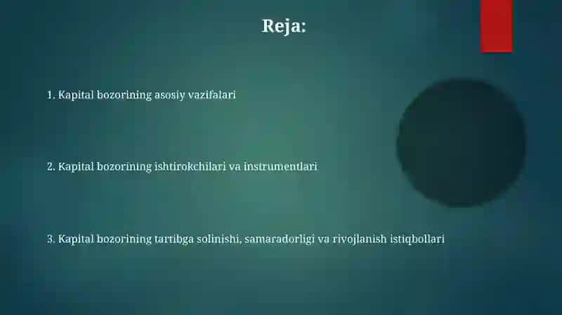 Kapital bozorining vazifalari 2