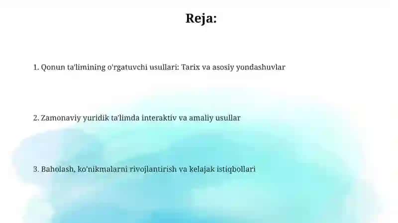 Huquq oʼqitishning koʼrsatmali metodlari 2