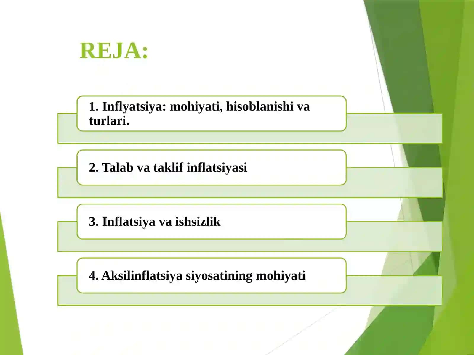 Inflatsiya va inflatsiyaga qarshi siyosat. 2