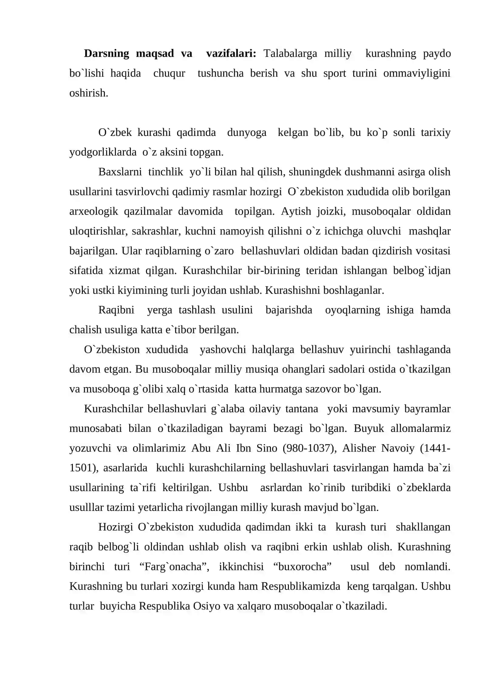 Milliy kurashning kelib chiqishi va rivojlanish bosqichlari 2