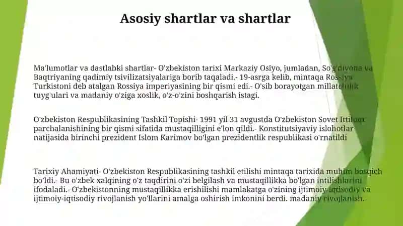 O'Zbekiston Respublikasining Tashkil Topishi Va Uning Tarixiy Ahamiyati 2