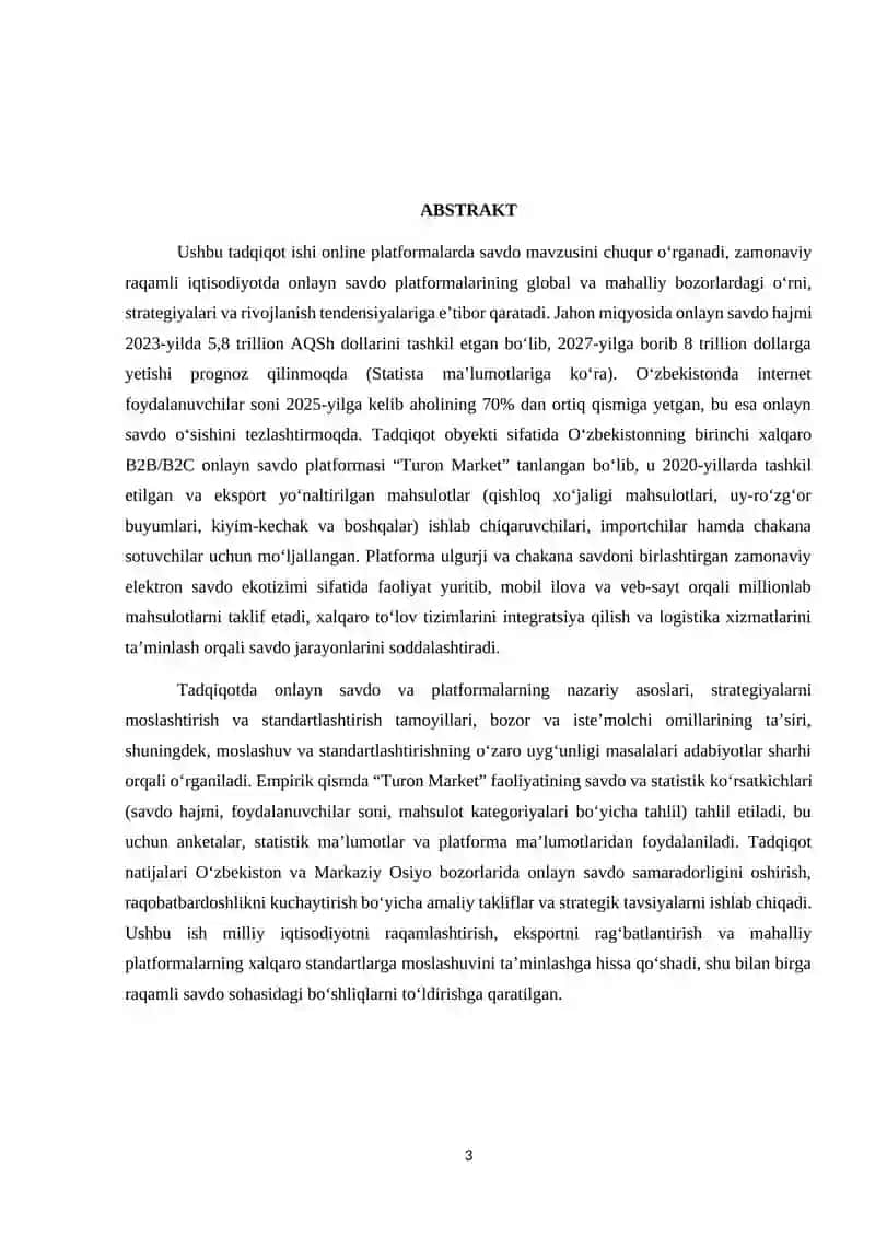 ONLINE PLATFORMALARDA SAVDO. (tadqiqot , kurs ishi , mustaqil ish oʻrnida foydalansa boʻladi.) 2