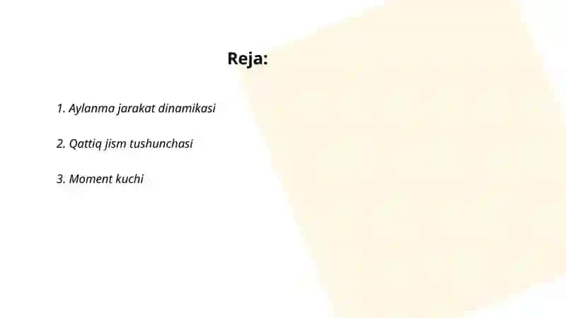 Qattiq jism aylanma jarakat dinamikasining asosiy qonuni 2