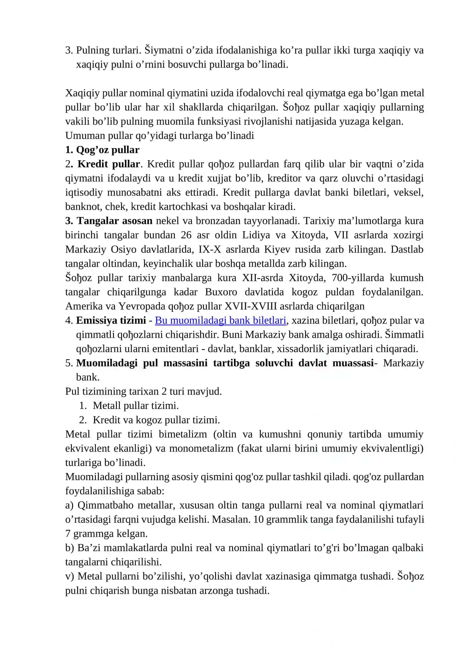 O‘zbekiston Respublikаsining pul tizimi va uning asosiy elementlari 2