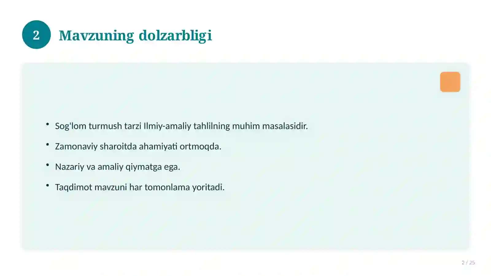 Sog'lom turmush tarzi 2