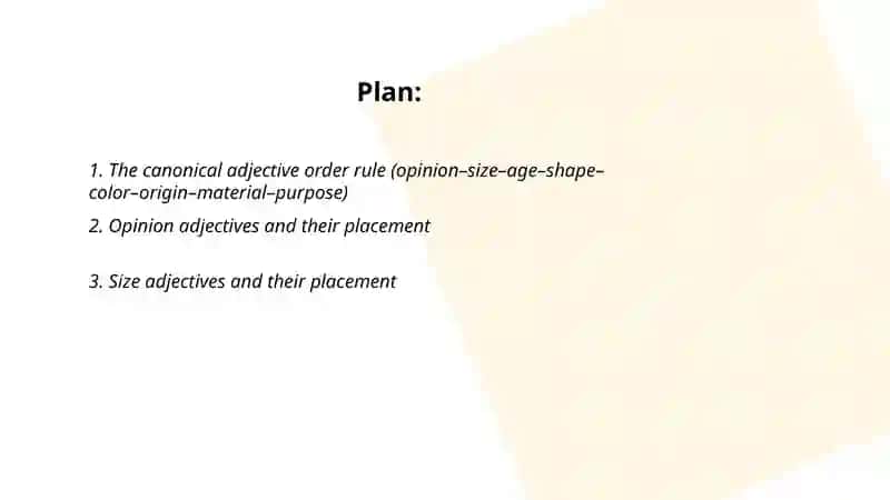 Adjective Order 2