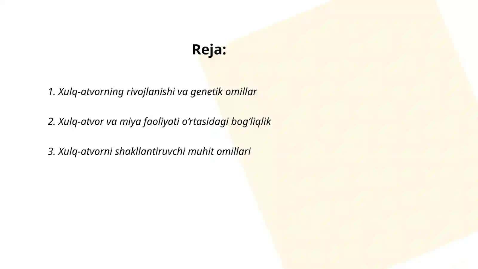 Xulq atvorni shakllantirish geni 2