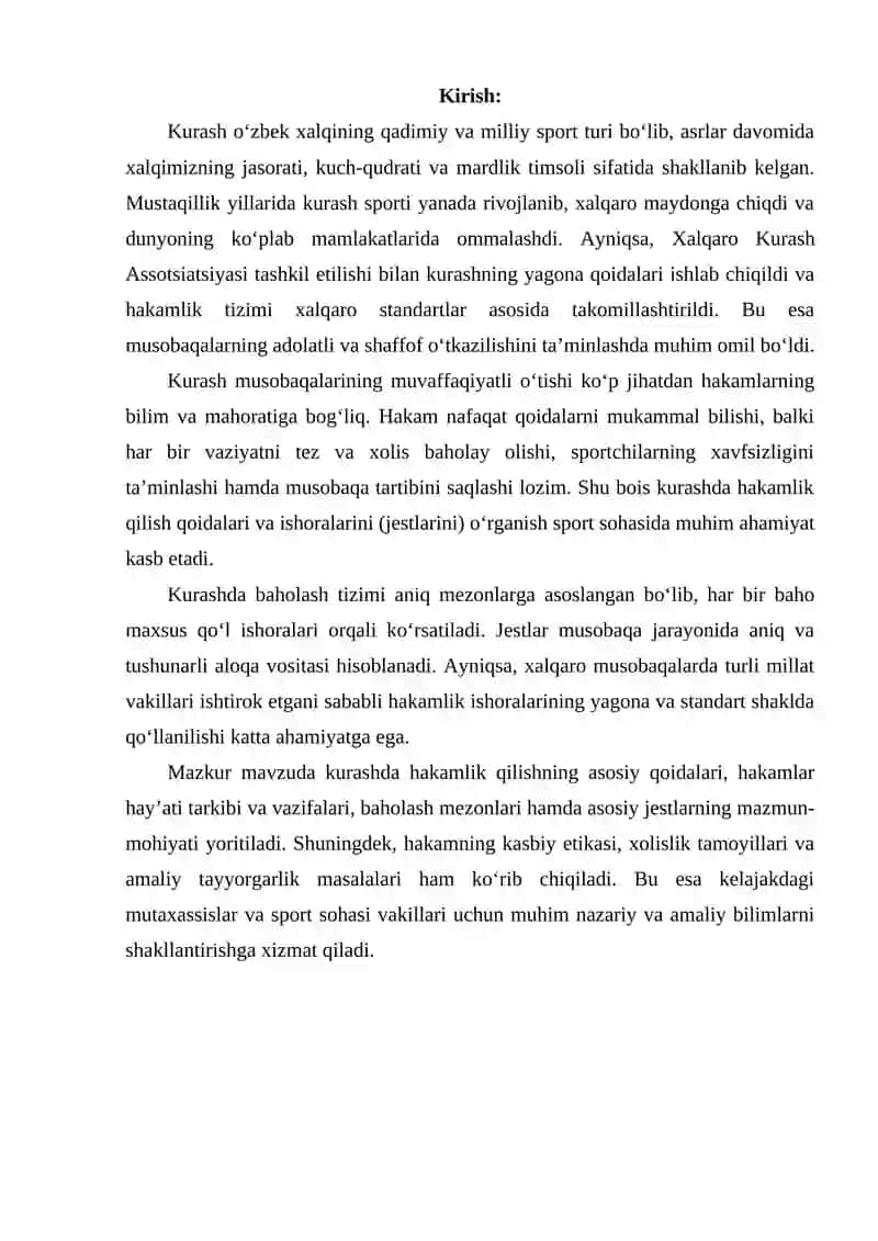 KURASHDA HAKAMLIK QILISH QOIDALARI, ISHORALARI (JEST) NI ORGANISH 2