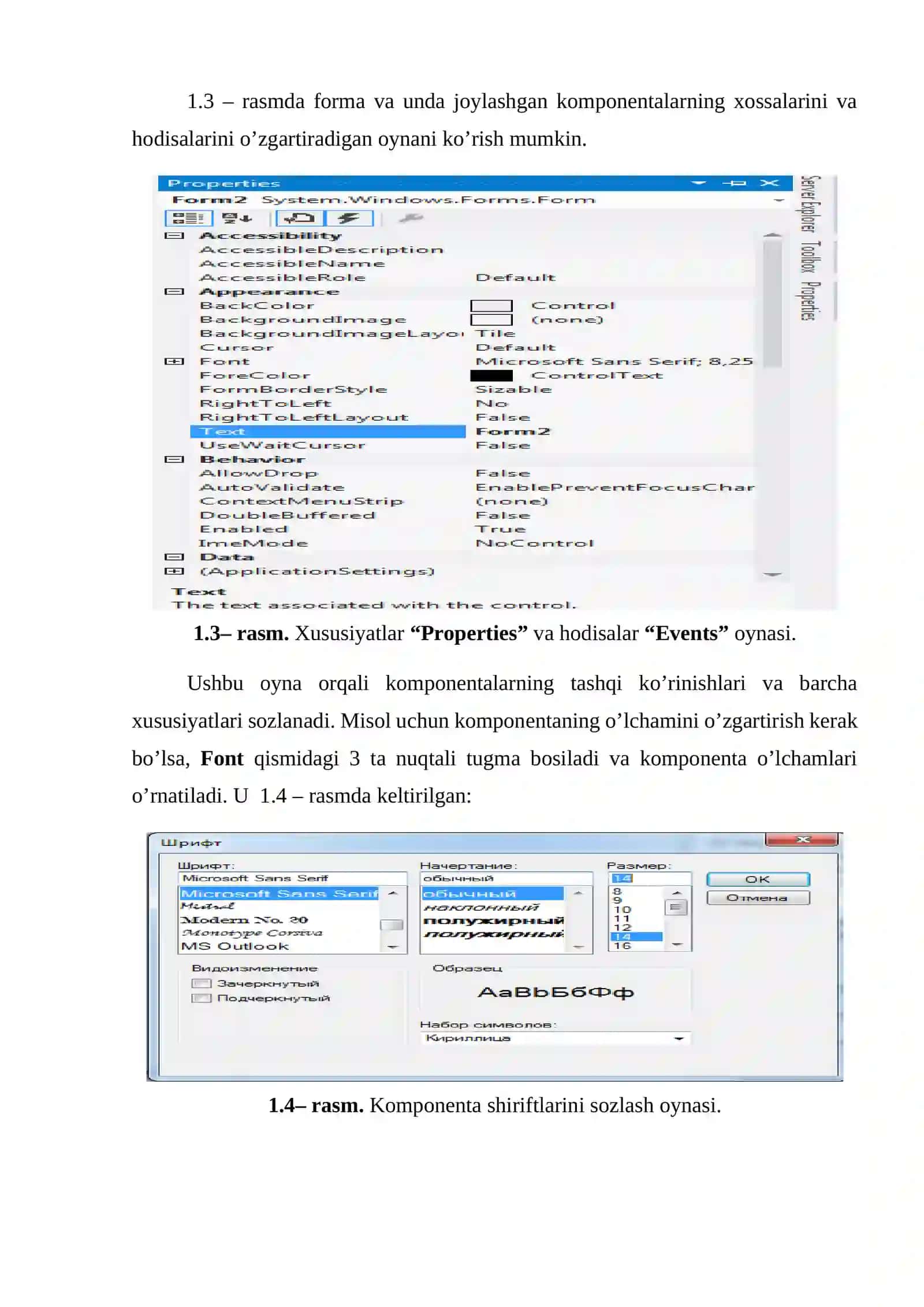 Visual C++ Forma muxitida bajarilishi kerak bo’lgan topshiriq uchun ko’rsatma 2