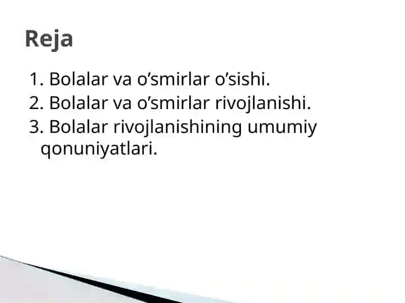 Bolalar va o’smirlar o’sishi va rivojlanishining umumiy qonuniyatlari 2
