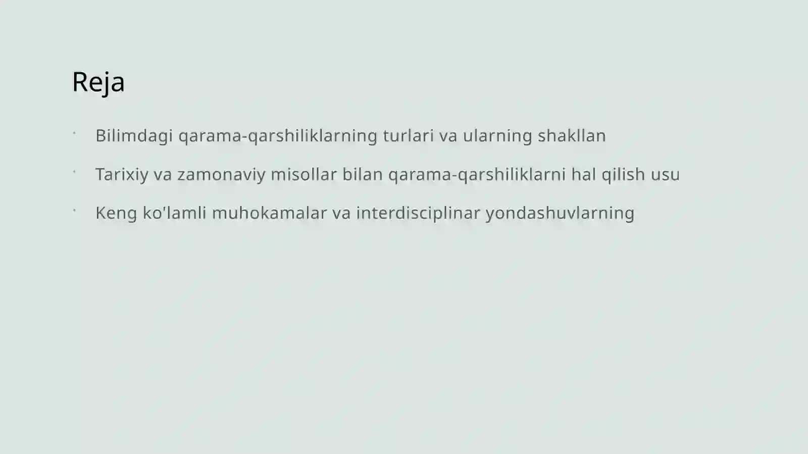 Bilimdagi qarama-qarshiliklar va ularning yechimi 2