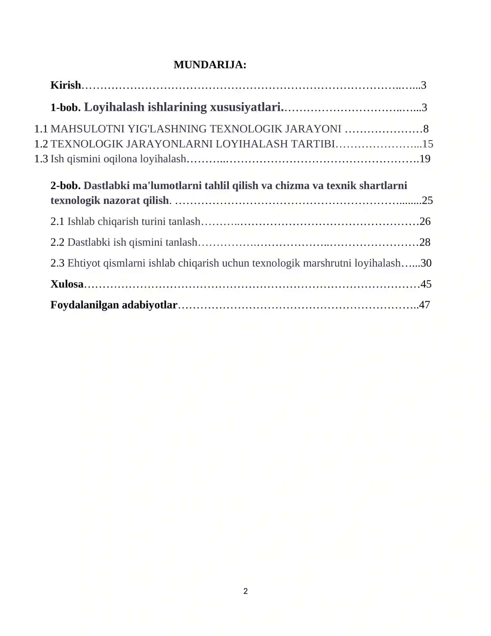 Texnik konstruksiyalash va modellashtirish 2