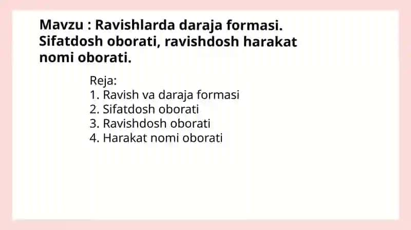 Ravishlar daraja formasi 2