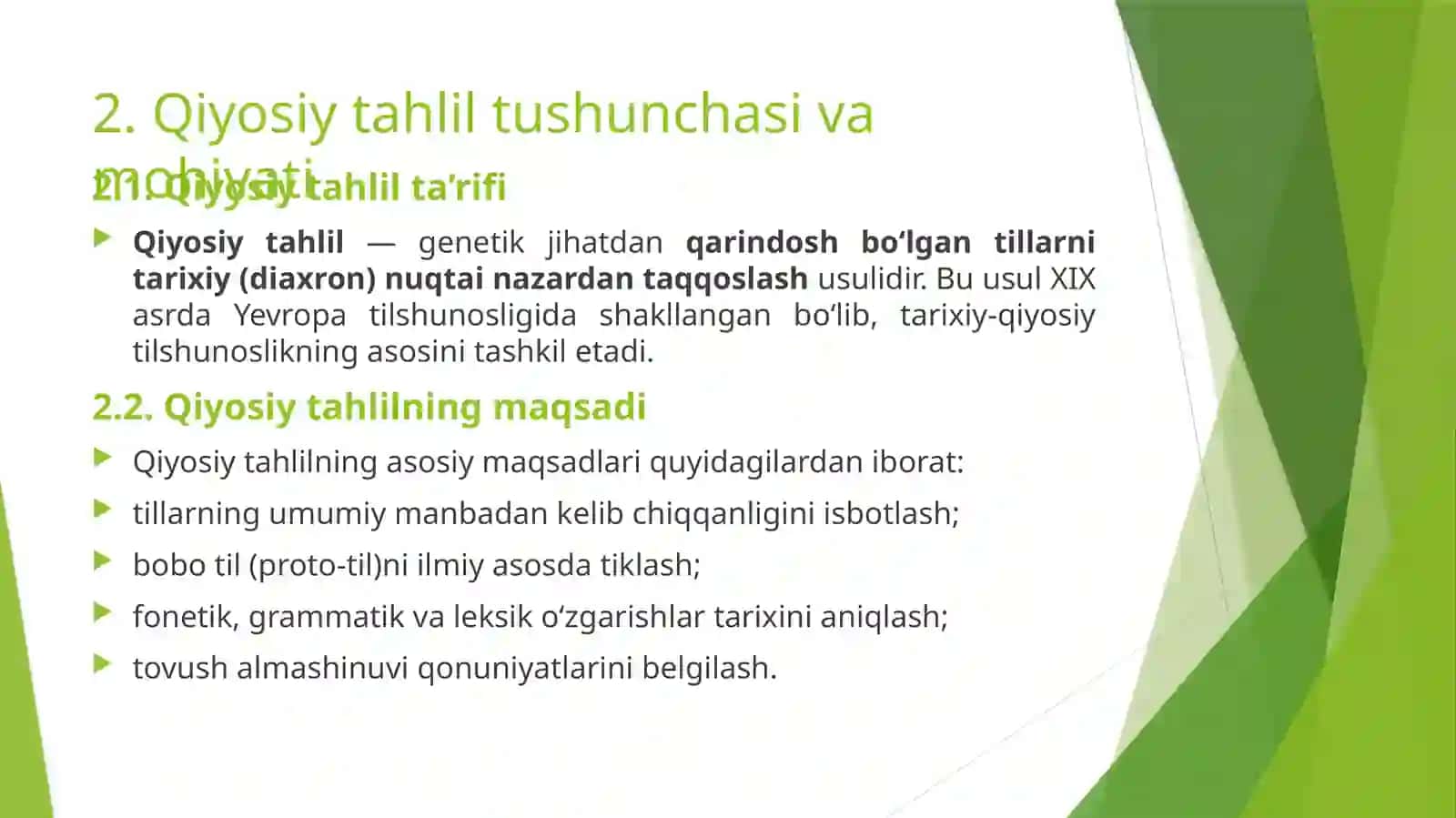 Qiyosiy tilshunoslikda qiyosiy tahlil va kontrastiv tahlil 2