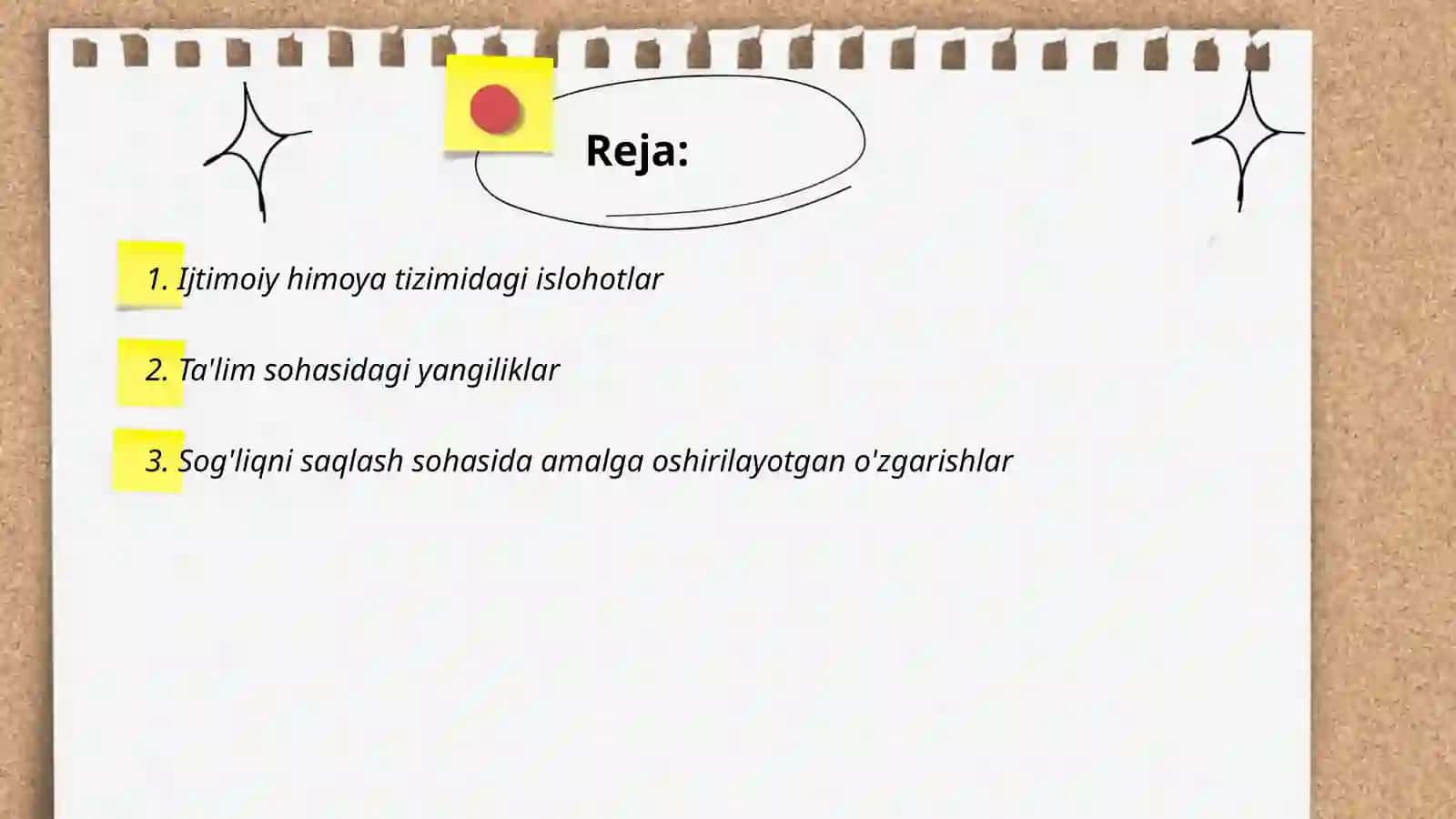 O‘ZBEKISTON RESPUBLIKASIDA IJTIMOIY SOHADAGI ISLOHOTLAR 2