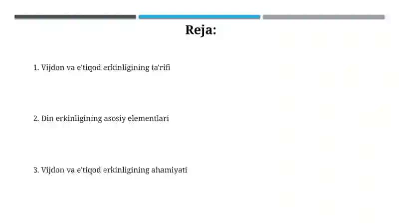 Vijdon va e'tiqod erkinligining tarifi 2