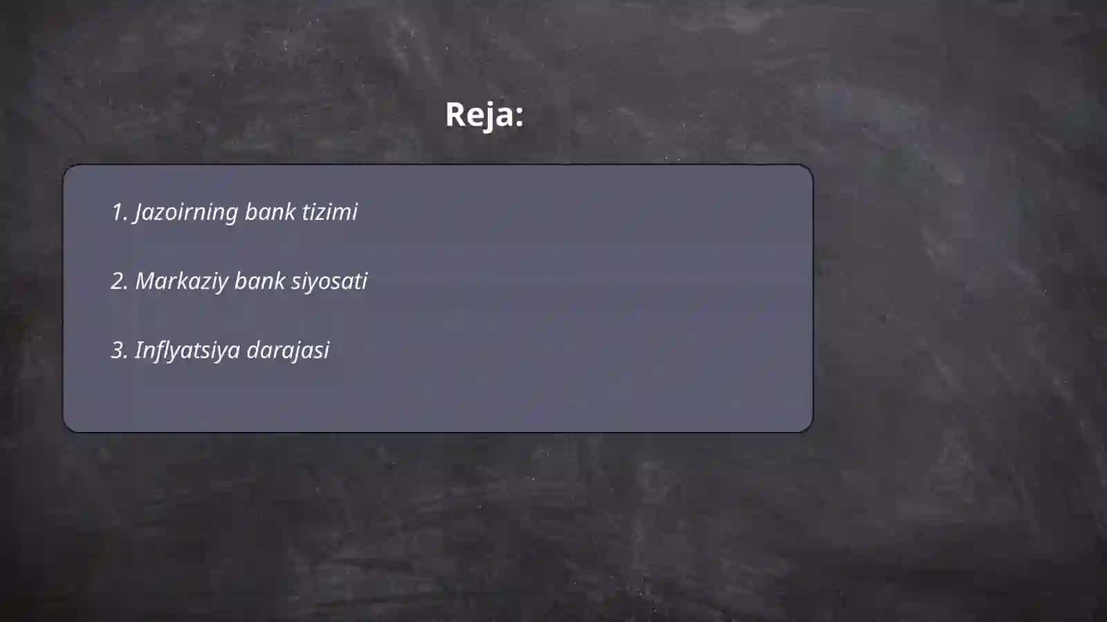 Jazoirning iqtisodiyoti pul kredit tizimi 2