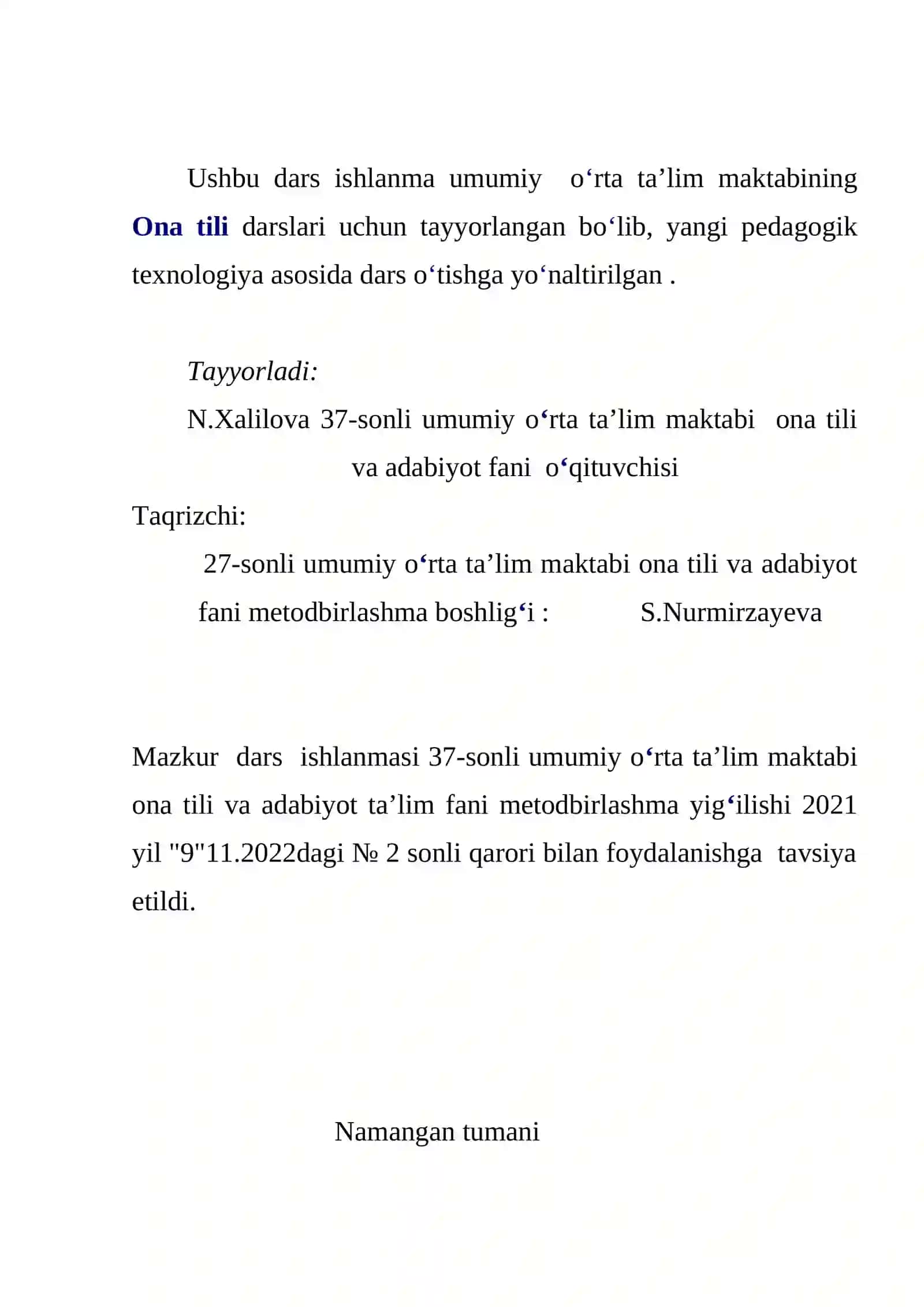 8-sinf Ona tili fanidan Inshoga epigraf tanlash mavzusida dars ishlanma 2