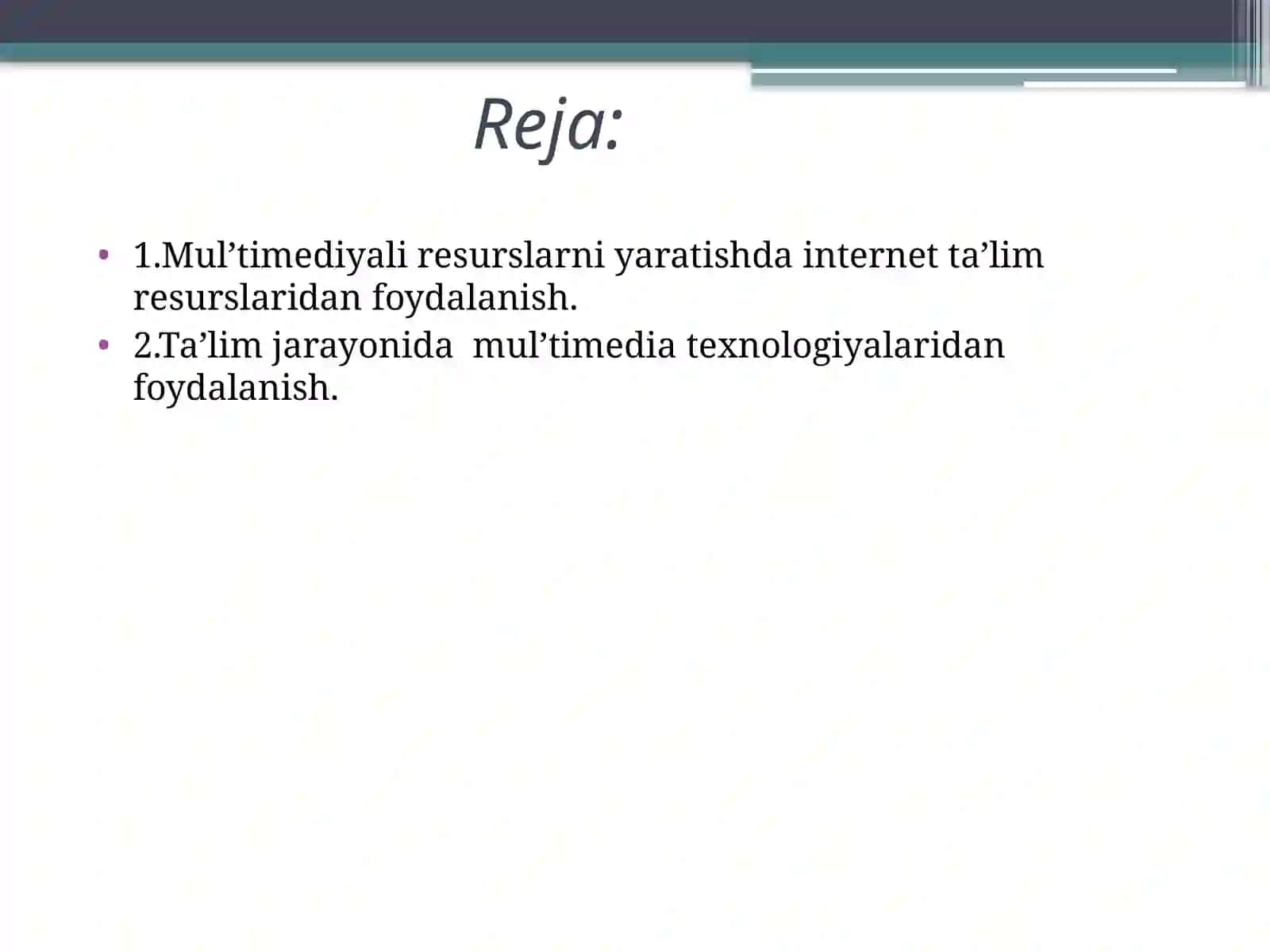 Multimediali elektron o‘quv resurslarni yaratishdagi rahbar faoliyati 2