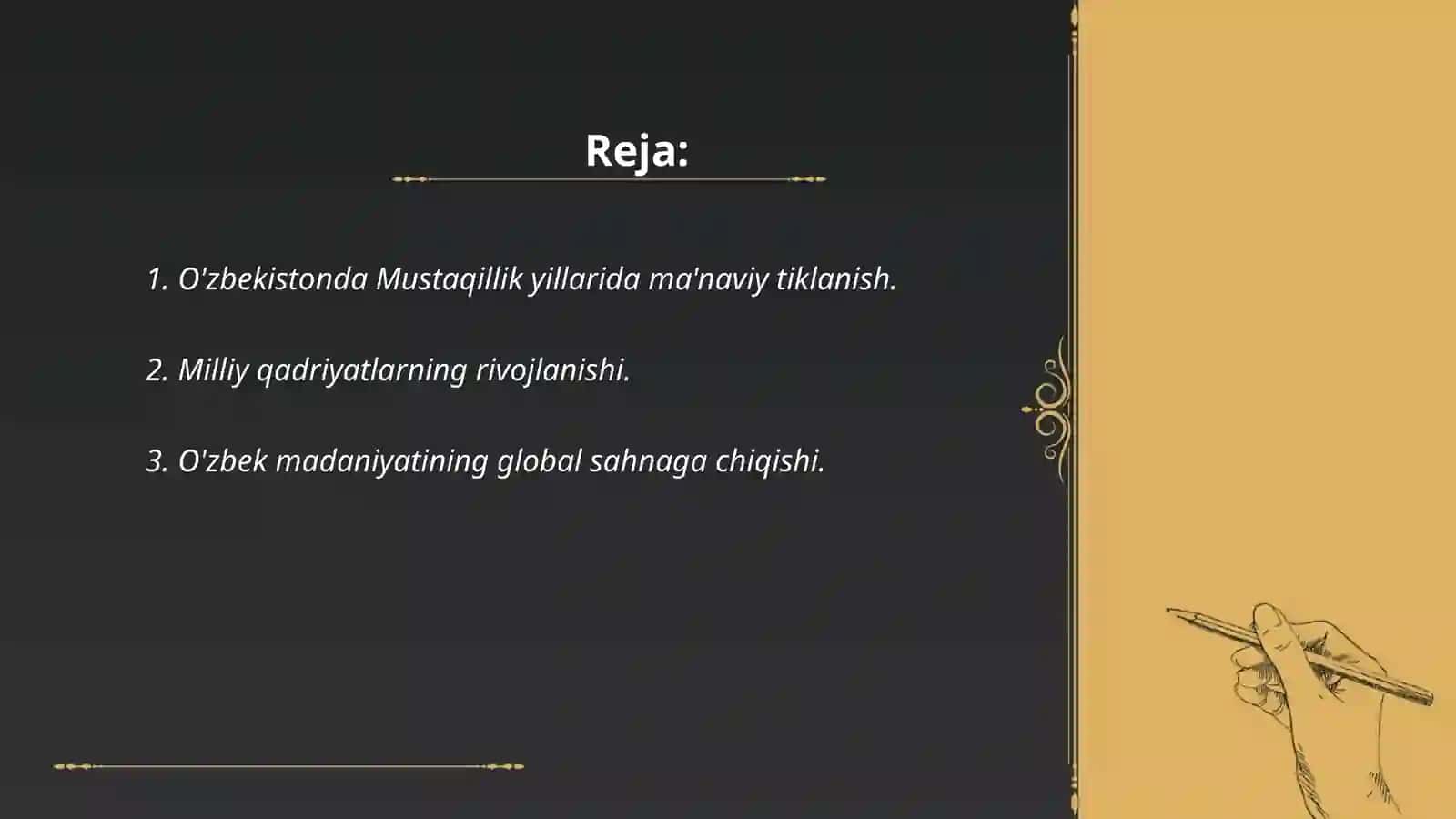 O'zbekistonda Mustaqillik Yillarida Ma'naviy va Madaniy Taraqqiyot 2