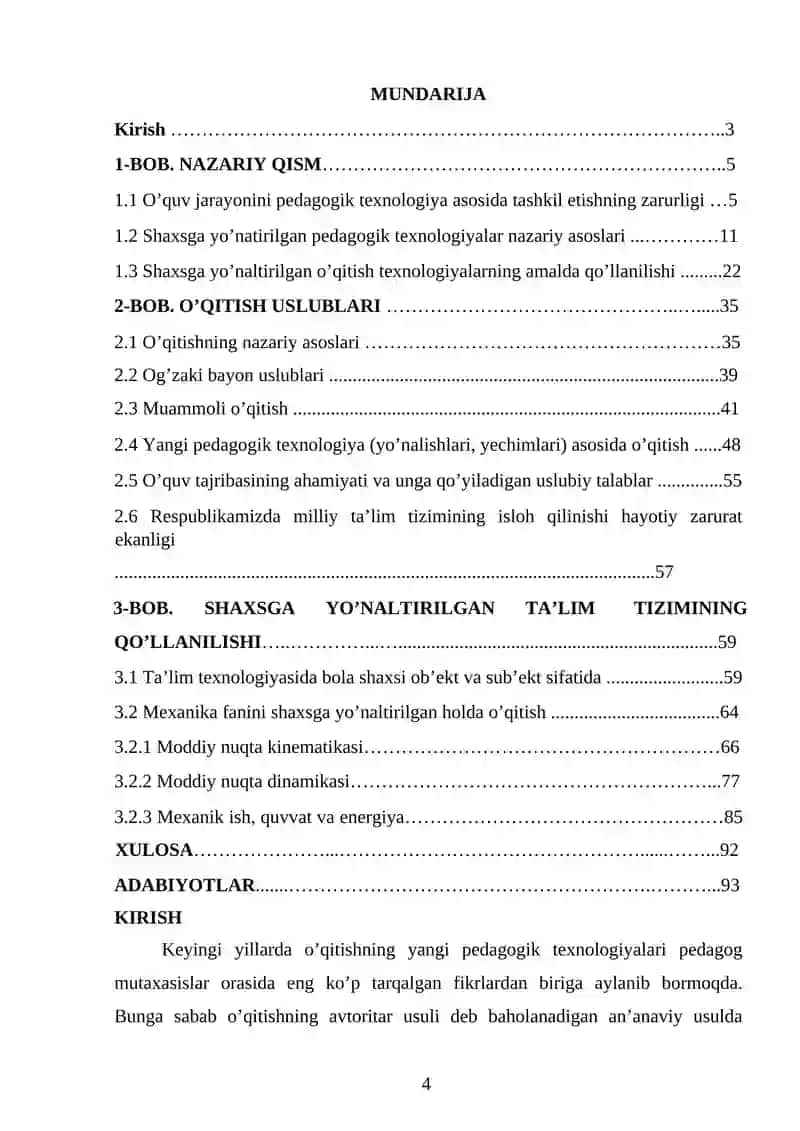 Shaxsga yo’naltirilgan pedagogik texnologiyalarda mexanika fanini akademik litseylarda o’qitish uslubiyati 2