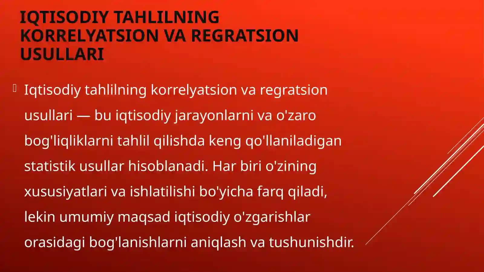Iqtisodiy tahlilning korrelyatsion va regratsion usullari 2